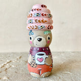 *Original* 4” Pink Bear with Coffee ☕️