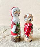 Set of 2: 3” Santa + 2.5” Rudolph