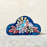 4.5”w Archival Printed Bluebird on Navy Cloud
