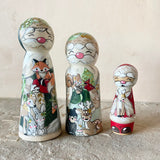 *Original* 4.75” Woodland Santa: Light Blue