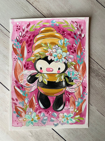 5x7” *Original* Bee