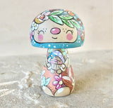 3.25” Mushroom Holding Baby (Blue)