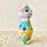 4” Owl with Bonnet: Tuquoise