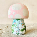 2.75” Pink Mushroom with Bunnies