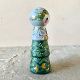 *Original* 4.5” Owl in a Tree with Cardinal