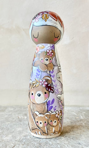 6” Animal Guardian: Lavender Brown Bears