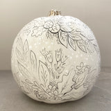 6.5” Cream Pumpkin: Woodland Sketch