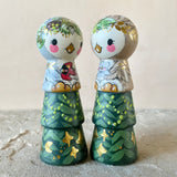 *Original* 4.5” Owl in a Tree with Owlet