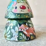*Original* 4” Tree Ornament: Fox, Bunny, and Birds