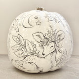 6.5” Cream Pumpkin: Woodland Sketch