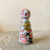 3.5” Skeleton with Pumpkin and Cat