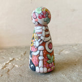 3.5” Skeleton with Pumpkin and Cat