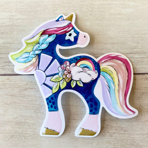 NEW 3.5” Vinyl Sticker: Rainbow Unicorn