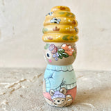 *Original* 4” Bear with Beehive Hat + Coffee